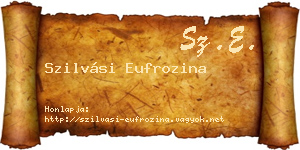 Szilvási Eufrozina névjegykártya