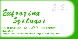 eufrozina szilvasi business card